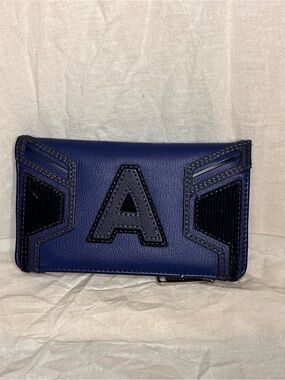 Loungefly Marvels Avengers Navy Blue and Black Leatherette Wallet w/ 'A' Accent